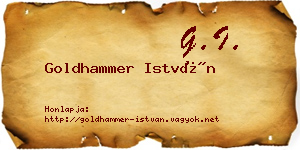 Goldhammer István névjegykártya